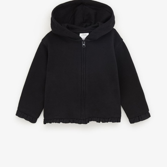 Zara Other - Plush jacket hoodie  with ruffle